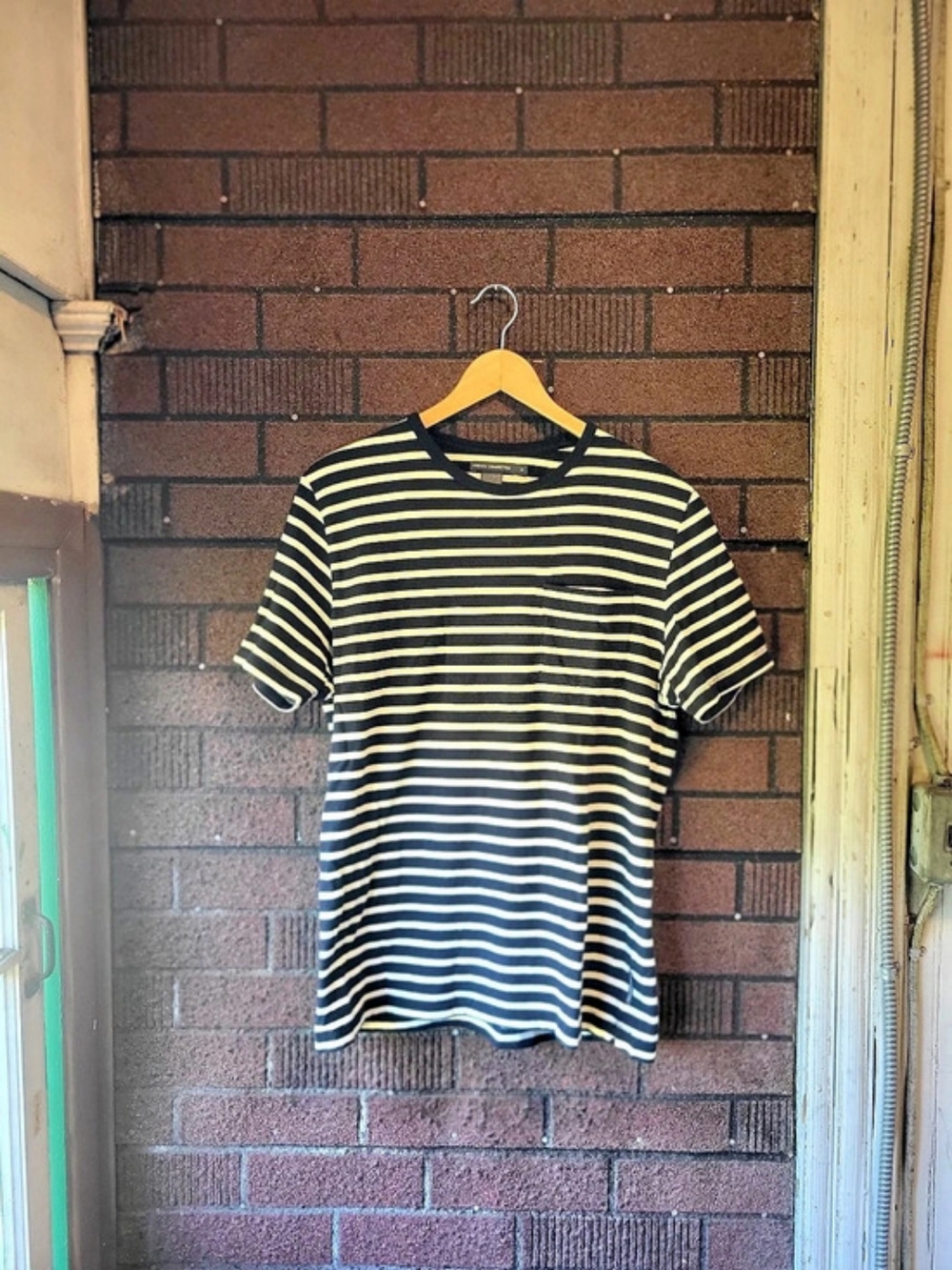 Striped Short Sleeve Tee in Blue & White